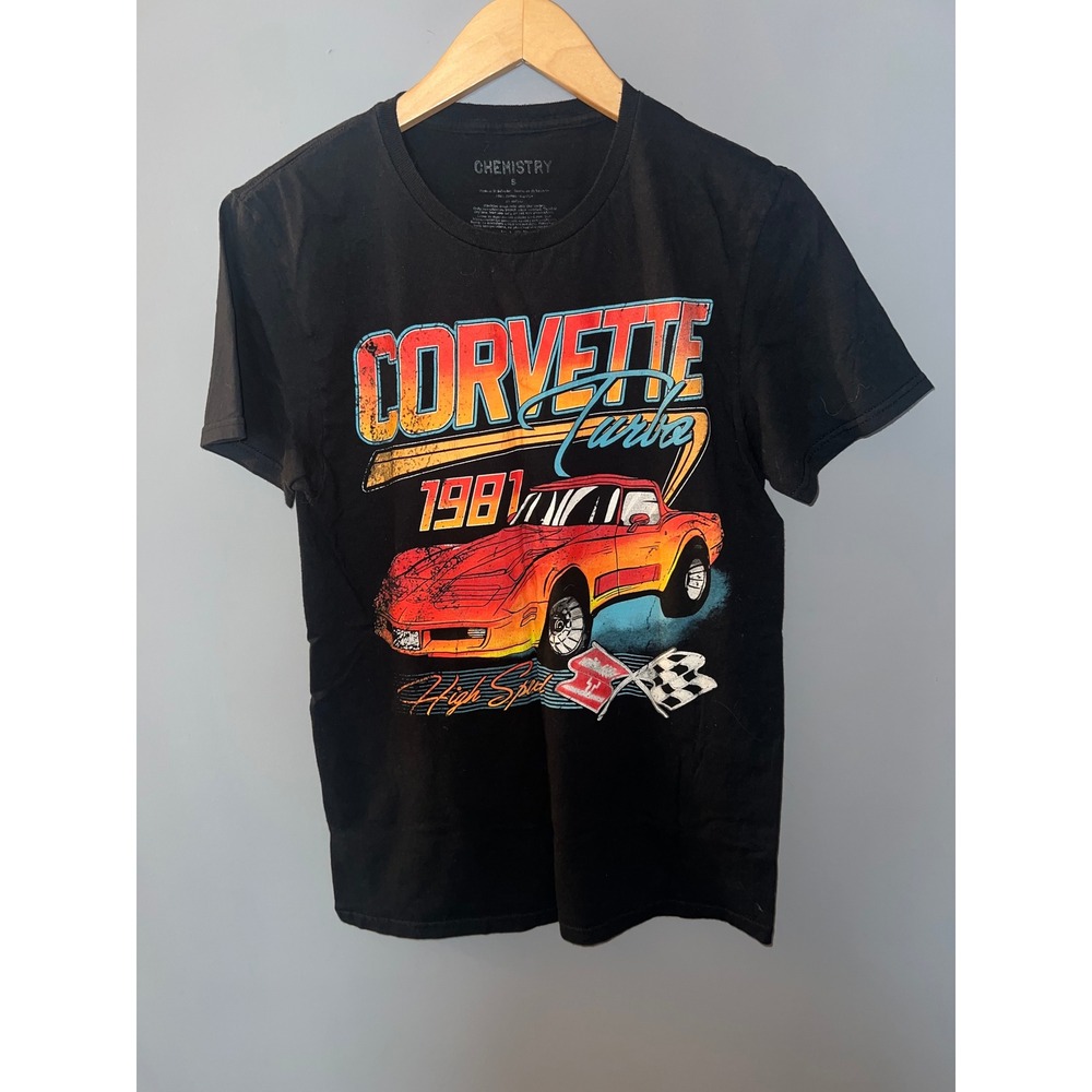 Chemistry Corvette Turbo 1981 High Speed Graphic T-Shirt Black Small GM Licensed